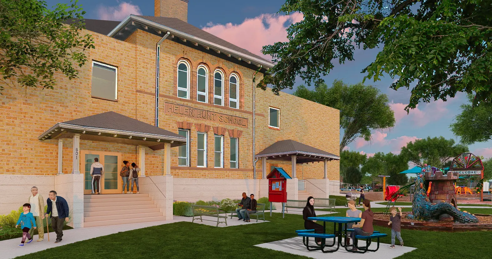 rendering of Hunt school