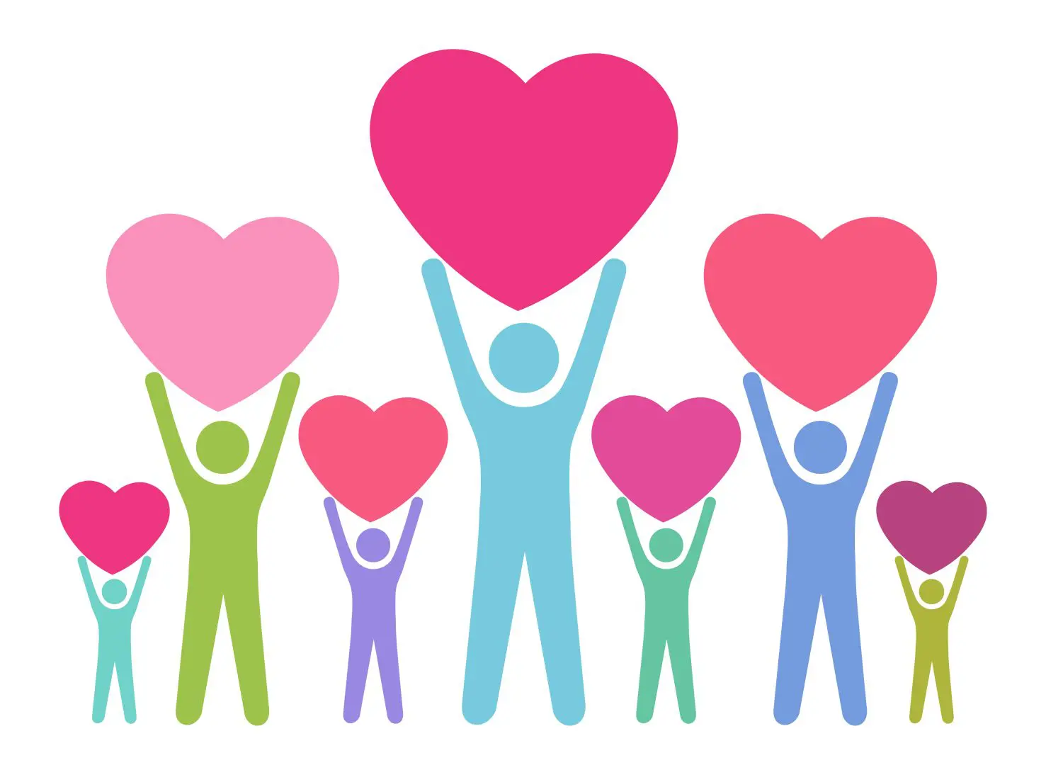 people holding hearts